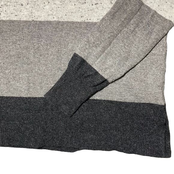 Christian Siriano Striped Merino Wool Blend Knit Sweater Gray Black - Size Large - Picture 3 of 6